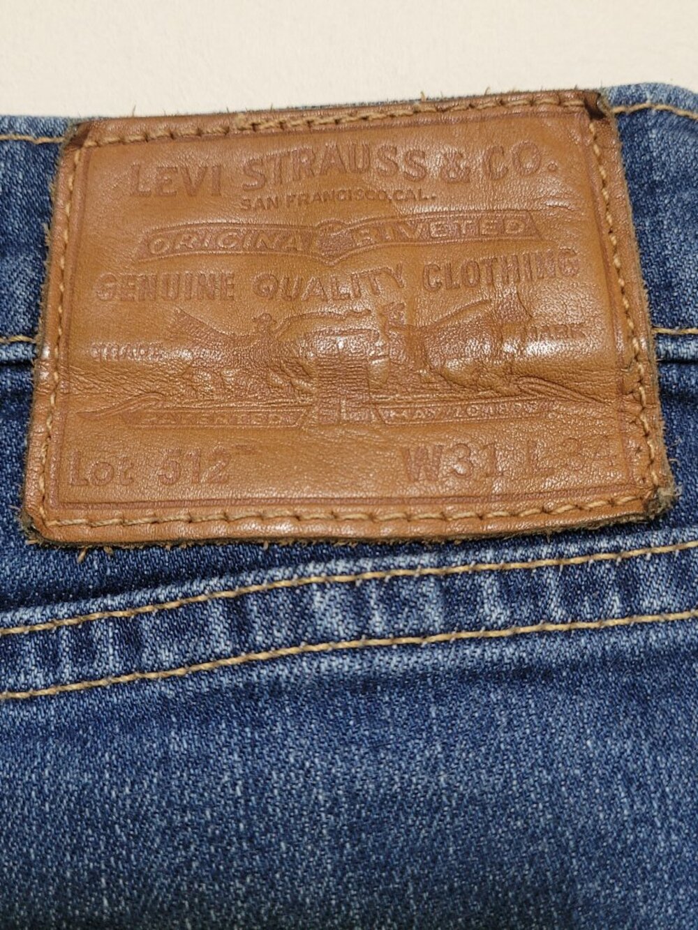 Levis 512 Slim Taper Mens Jeans 31x34 Dark Wash Indigo Stretch Denim Minimalist - Picture 12 of 12